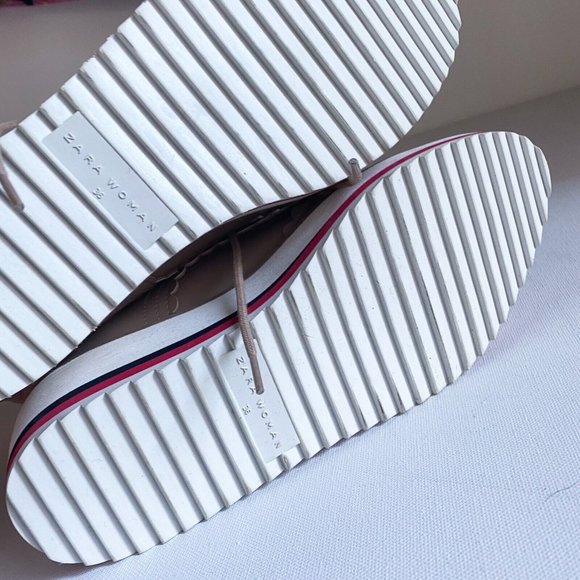 NWT ZARA Nude Faux PAtent Leather Heart Valentine Motif Oxford Platform Shoes 36 - Picture 8 of 11